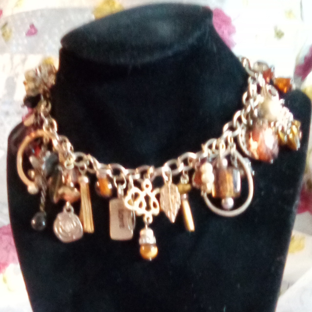 Charm bracelet, adj. Anklet or Necklace.w Gift Box